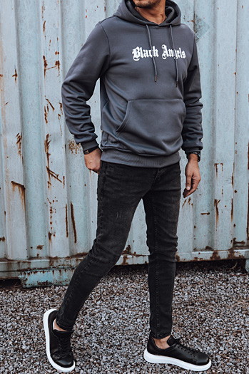 Herren Kapuzenpulli dunkelgrau Dstreet BX5797