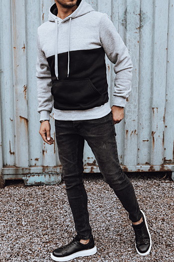 Herren Kapuzenpullover hellgrau Dstreet BX5799