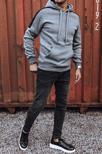 Herren Kapuzenpulli dunkelgrau Dstreet BX5807