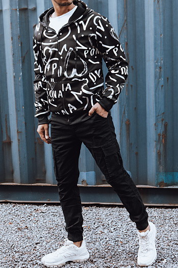 Herren Kapuzenpulli mit Reißverschluss schwarz Dstreet BX5809