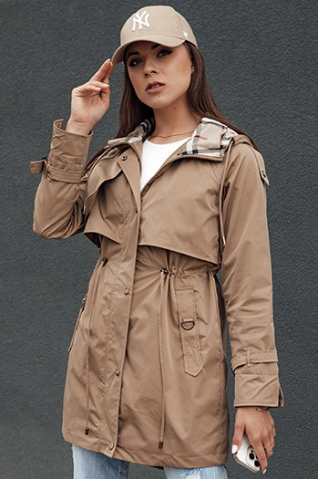 Damen Parka Jacke FASHLOVE dunkelbeige Dstreet TY4391