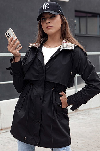 Damen Parka Jacke FASHLOVE schwarz Dstreet TY4392