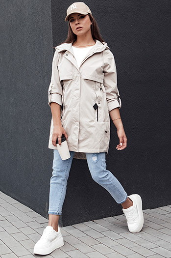 Damen STYLE QUEEN grau Parka Jacke Dstreet TY4394
