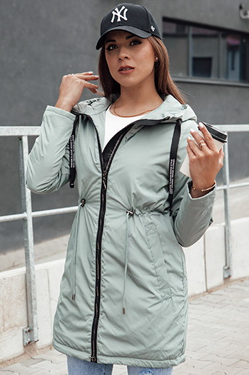 Damen Parka Übergangsjacke mit Kapuze VERCHA grün Dstreet TY4404
