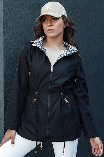 Damen Parka Übergangsjacke mit Kapuze BEGET schwarz Dstreet TY4406