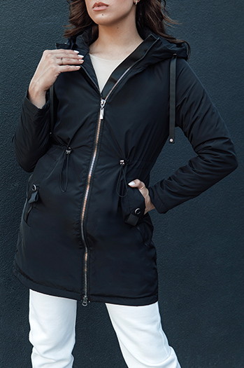 Damen Parka Jacke mit Kapuze GROLIN schwarz Dstreet TY4413