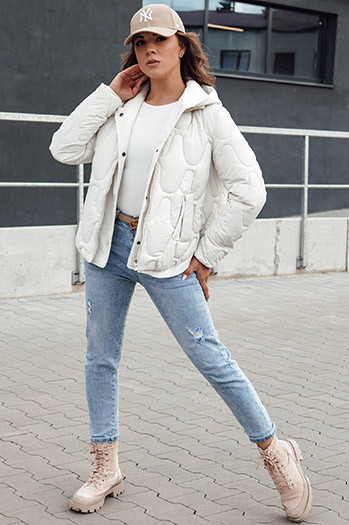 Damen Winterjacke WINDGLAM weiß Dstreet TY4422