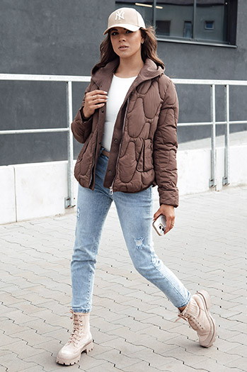Damen Winterjacke WINDGLAM coffee Dstreet TY4426
