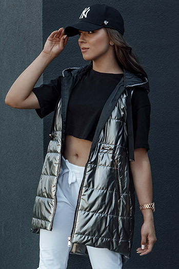 Damen Steppweste PIXIECODE dunkelgrau Dstreet TY4437