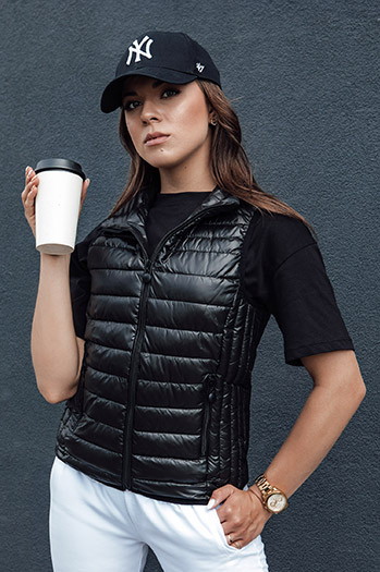 Damen Steppweste mit Stehkragen STYLISHZ schwarz Dstreet TY4440