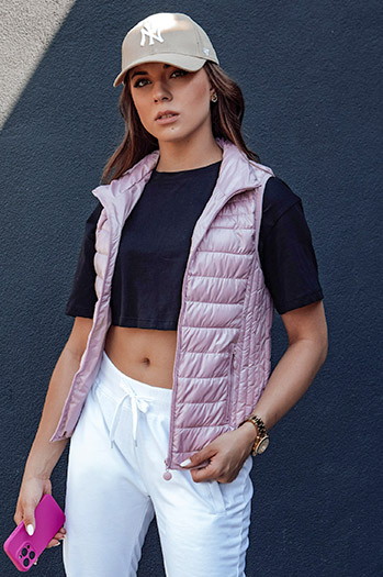 Damen Steppweste mit Stehkragen STYLISHZ rosa Dstreet TY4450
