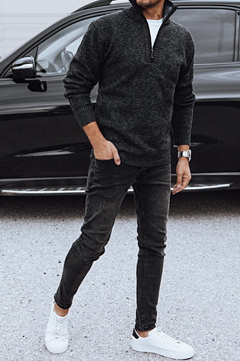 Schwarzer Herren-Pullover Dstreet WX2198