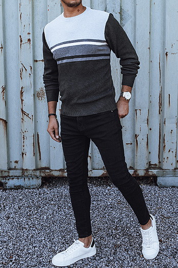 Grauer Herren-Pullover Dstreet WX2204