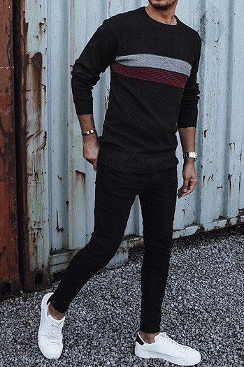 Schwarzer Herren-Pullover Dstreet WX2209