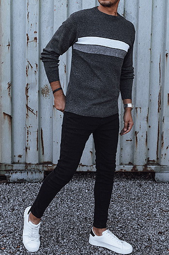 Dunkelgrauer Herren-Pullover Dstreet WX2210