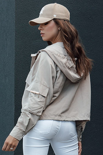 Damen Übergangsjacke mit Kapuze BUNOL beige Dstreet TY4468
