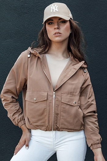 Damen Übergangsjacke mit Kapuze BELIJ camel Dstreet TY4472