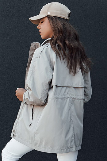 Damen Übergangs-Parka-Jacke TILAN beige Dstreet TY4473