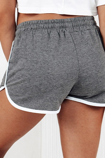 Damen Trainingsanzug kurze Shorts TOP SPORT dunkelgrau Dstreet SY0405