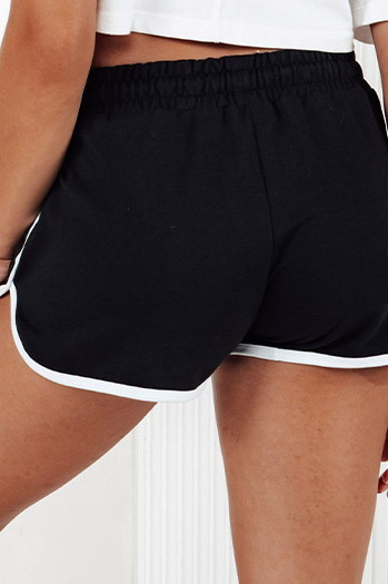 Damen Trainingsanzug kurze Shorts TOP SPORT schwarz Dstreet SY0407