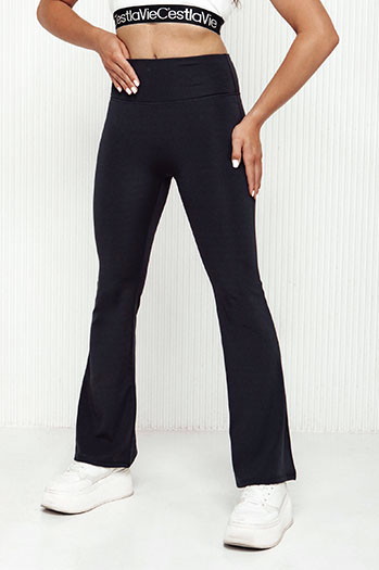 Damen Schlaghose Hohe Taille SLIMLINE schwarz Dstreet UY2147