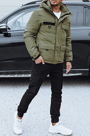 Herren Winterjacke mit Kapuze grün Dstreet TX4756
