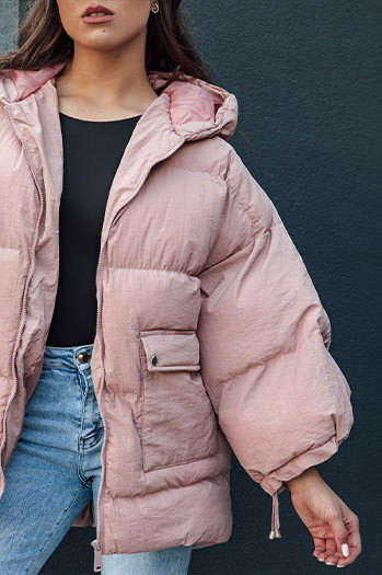 Steppjacke in Übergröße mit Kapuze PARIMA rosa Dstreet TY4480