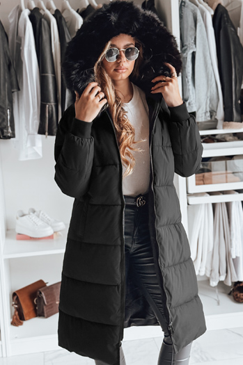 Damen Winterjacke mit Fell TREVERSE schwarz Dstreet TY4498