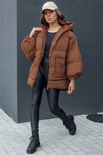 Damen Steppjacke mit Kapuze PARIMA camel Dstreet TY4510