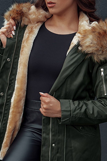 Damen Winter Parka Jacke mit Kapuze AVENA II grün Dstreet TY4512
