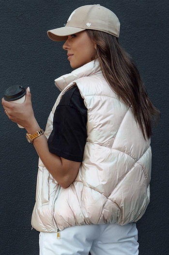 Damen Steppweste HOLO beige Dstreet TY4520