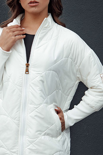 Gesteppte Damen-Übergangsjacke mit Stehkragen ARANA ecru Dstreet TY4527