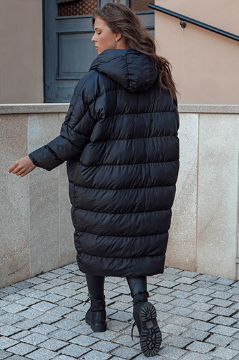 Damen Oversize Winterjacke mit Kapuze ANNIKA schwarz Dstreet TY4541