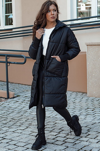 NADIA Steppmantel für Damen in Übergröße schwarz Dstreet TY4542