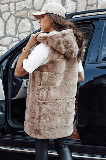 Damen Pelzweste ASHTON camel Dstreet TY4544