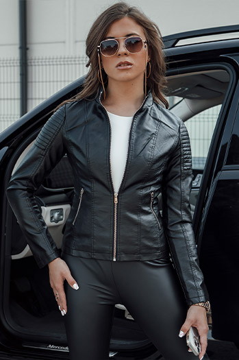 JAMIE Damen Lederjacke schwarz Dstreet TY4546