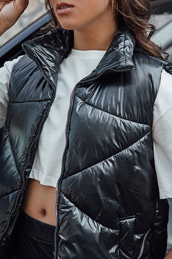 Damen Steppweste HOLO schwarz Dstreet TY4550