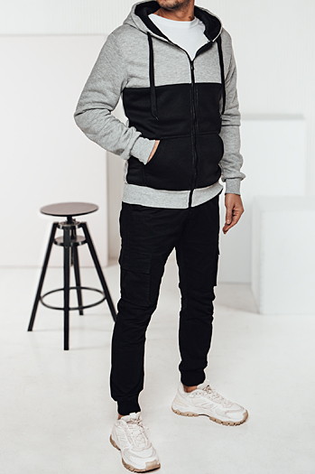 Herren Kapuzenpullover hellgrau Dstreet BX5834