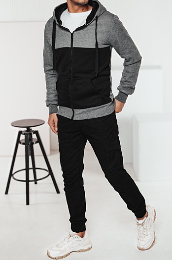 Herren Kapuzenpulli dunkelgrau Dstreet BX5835