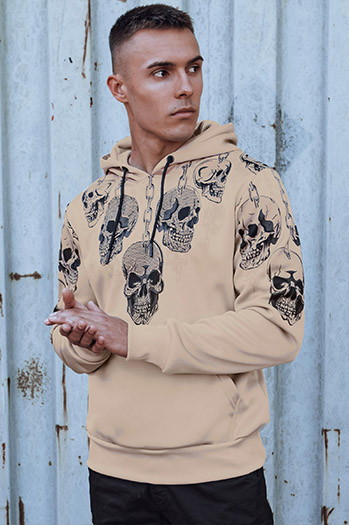 Herren-Kapuzenpullover beige Dstreet BX5842