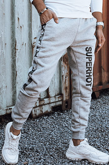 Bedruckte Herren-Sweatpants hellgrau Dstreet UX4446