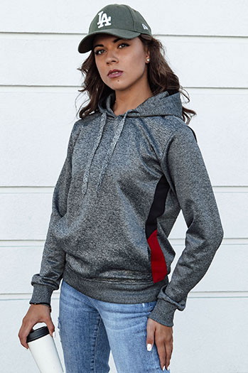 Damen Sport-Kapuzenpullover GIM dunkelgrau Dstreet BY1335