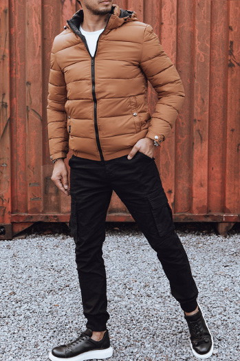 Herren Steppwinterjacke mit Kapuze gelb Dstreet TX4829