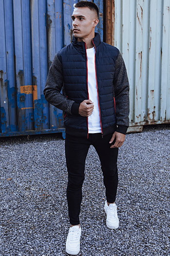 Herren Übergangsjacke gesteppt navy blau Dstreet TX4857