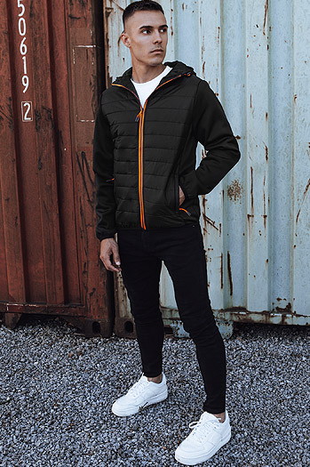 Herren Übergangs-Steppjacke mit Kapuze schwarz Dstreet TX4860