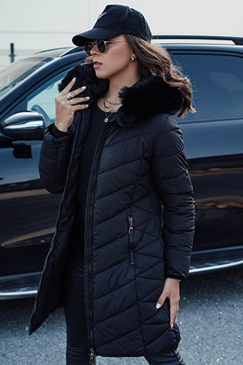 MODLOVA gesteppte Damen Winterjacke mit Kapuze schwarz Dstreet TY4570