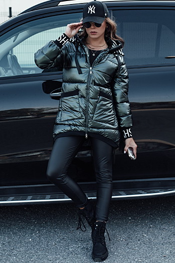 Damen Übergangs-Steppjacke mit Kapuze FASHION CHIC grün Dstreet TY4580