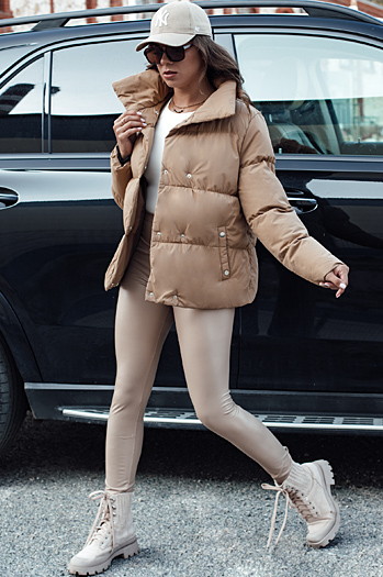 Gesteppte Damen-Winterjacke LARO beige Dstreet TY4582