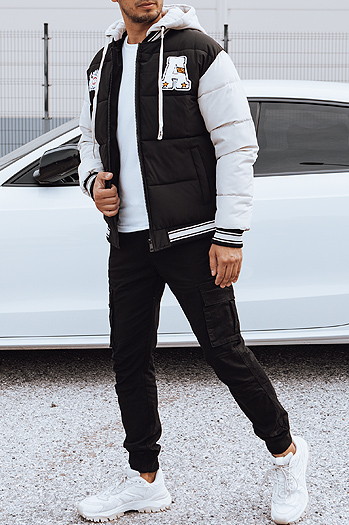 Herren Winterjacke mit Kapuze schwarz Dstreet TX4879