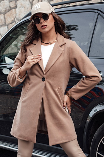 Einreihiger Damen Herbstmantel LUGI camel Dstreet NY0674